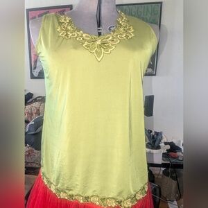Elegant Green Embroidered Women's Top
